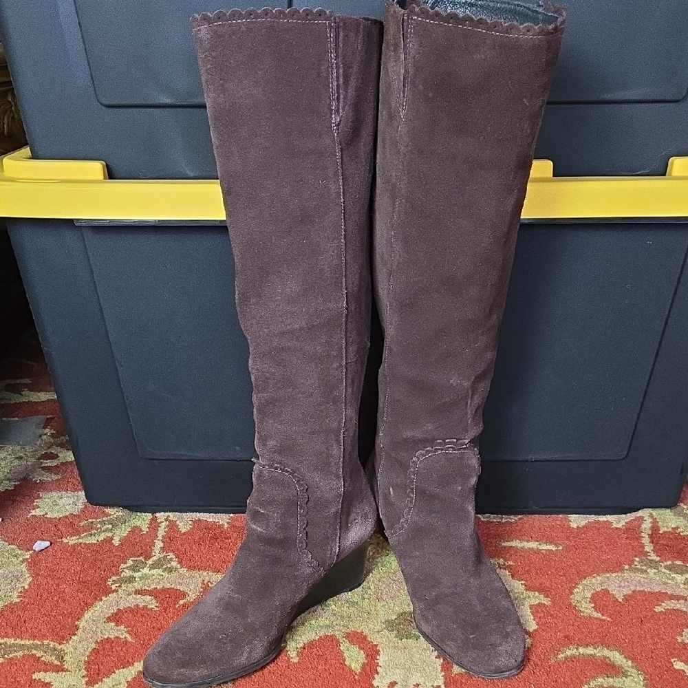 Jack Rogers Brown Suede Knee-High Women's Boots
